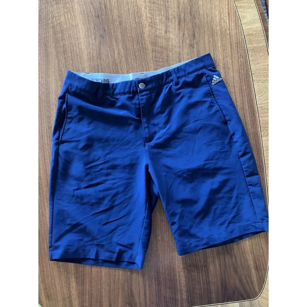 Adidas Men’s 3‑Stripe Performance Golf Shorts Navy Blue Size 36